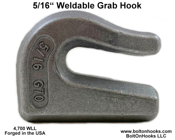 Aorox Inc Robbor 5/16 inch Chain Hook Grade 70 Weld On Grab Hook